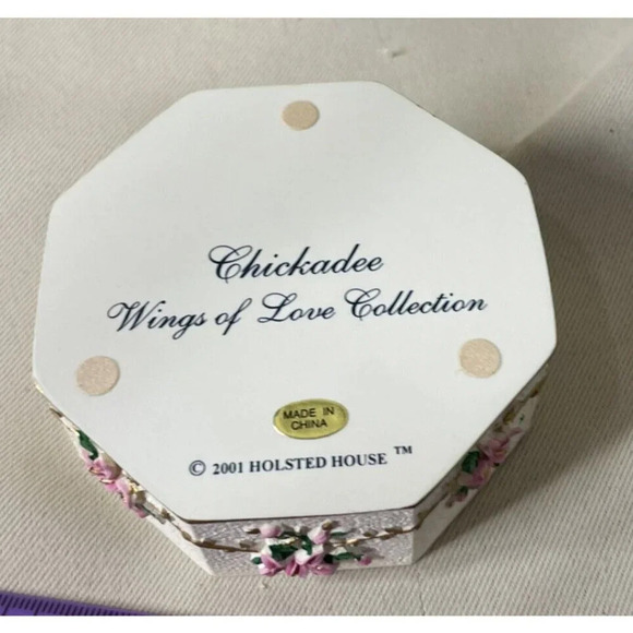 Holsted House Chickadee Bird‎ Music Jewelry Box Wings of Love 2001 Vintage - Picture 6 of 7